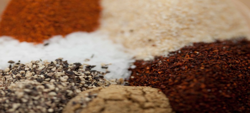 salt, red chilli and  black papper powder